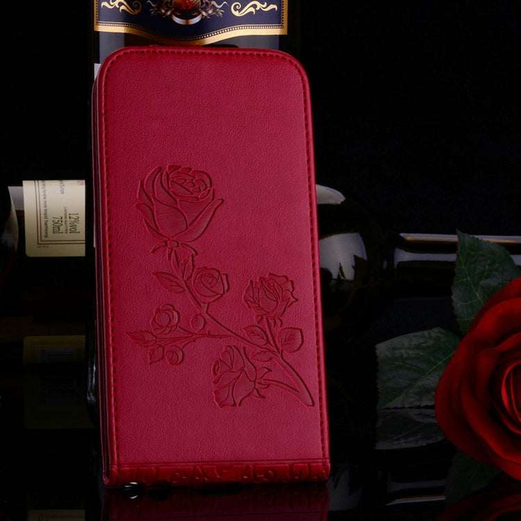 For iPhone 6 Plus & 6s Plus Roses Pressed Flowers Pattern Vertical Flip Leather Case with Card Slot & Lanyard