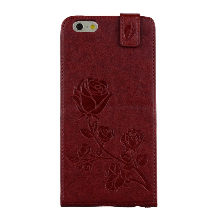 For iPhone 6 Plus & 6s Plus Roses Pressed Flowers Pattern Vertical Flip Leather Case with Card Slot & Lanyard