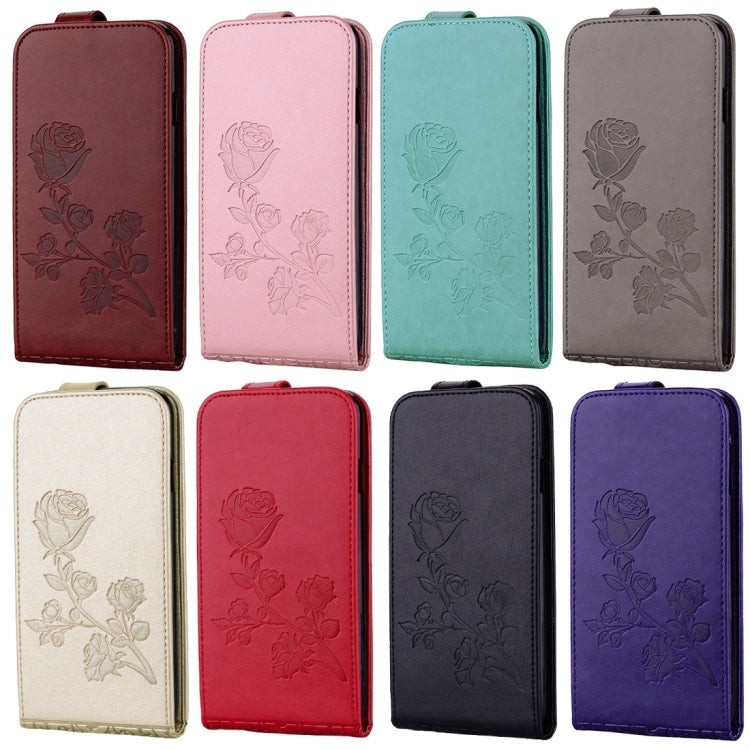 For iPhone 6 Plus & 6s Plus Roses Pressed Flowers Pattern Vertical Flip Leather Case with Card Slot & Lanyard