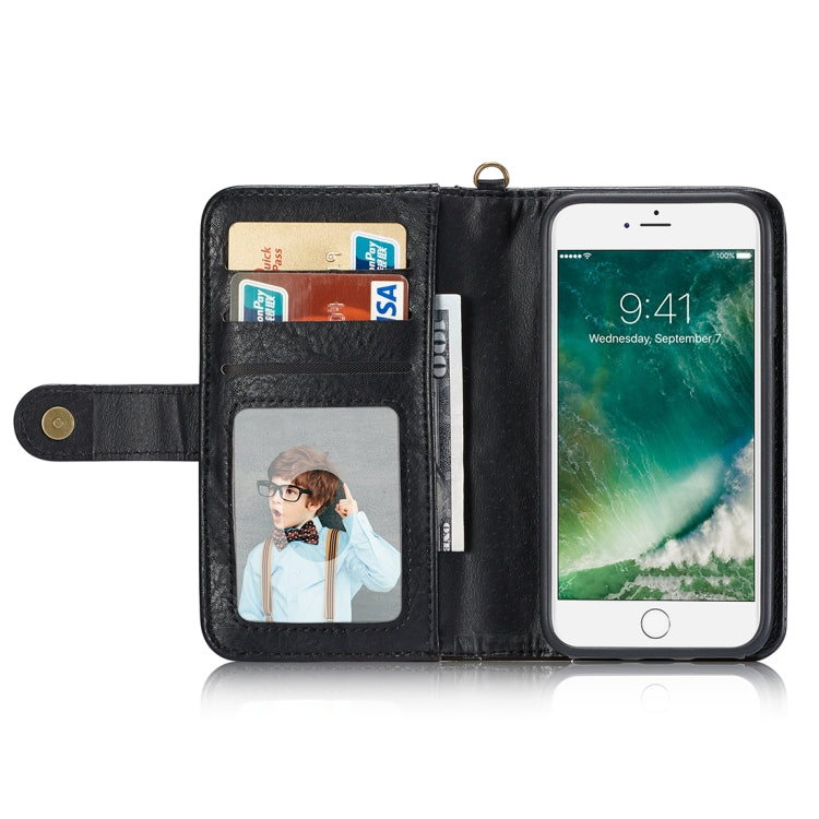 For iPhone 6 Plus & 6s Plus PU Detachable Horizontal Flip Protective Leather Case with Card Slots & Wallet & Photo Frame
