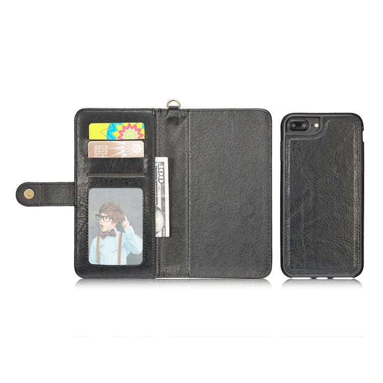 For iPhone 6 Plus & 6s Plus PU Detachable Horizontal Flip Protective Leather Case with Card Slots & Wallet & Photo Frame