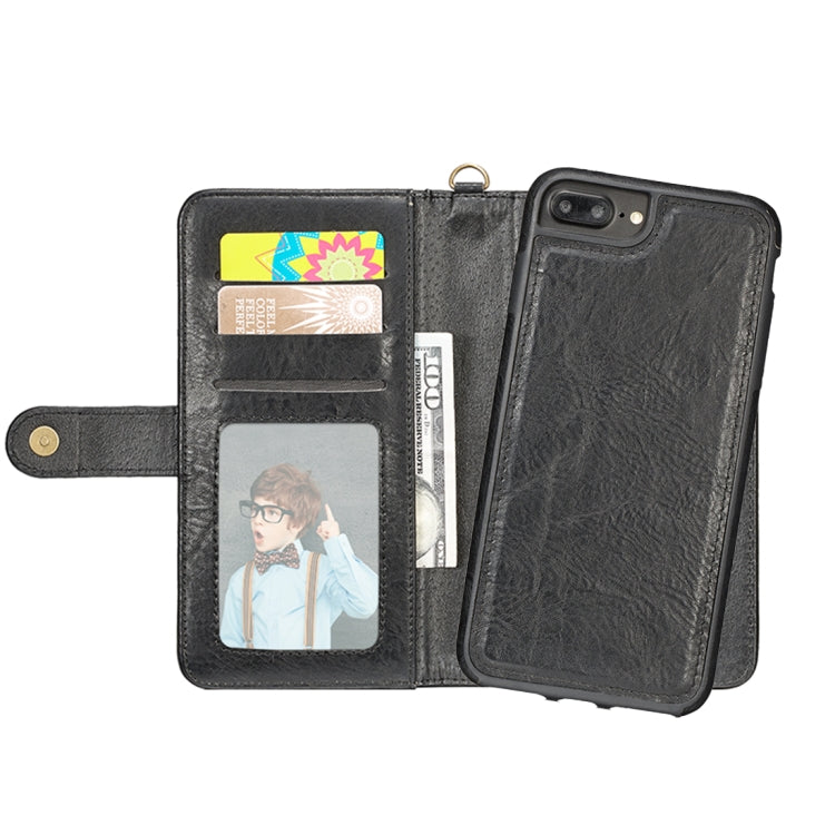 For iPhone 6 Plus & 6s Plus PU Detachable Horizontal Flip Protective Leather Case with Card Slots & Wallet & Photo Frame