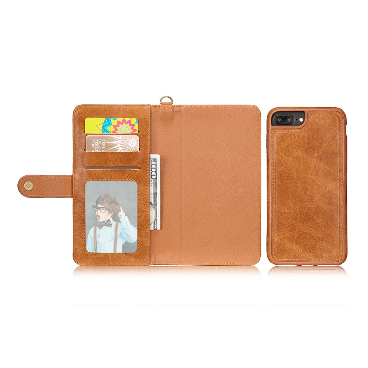 For iPhone 6 Plus & 6s Plus PU Detachable Horizontal Flip Protective Leather Case with Card Slots & Wallet & Photo Frame