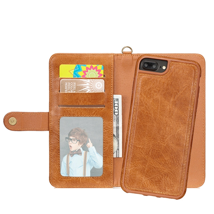 For iPhone 6 Plus & 6s Plus PU Detachable Horizontal Flip Protective Leather Case with Card Slots & Wallet & Photo Frame