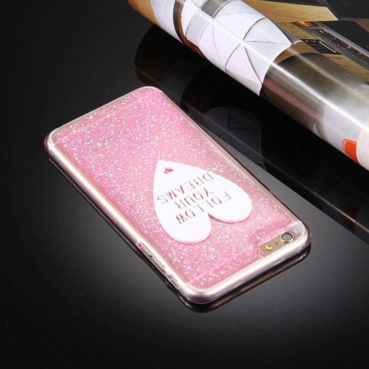 For iPhone 6 Plus & 6s Plus Glitter Powder Heart-shaped Words Pattern Soft TPU Protective Case