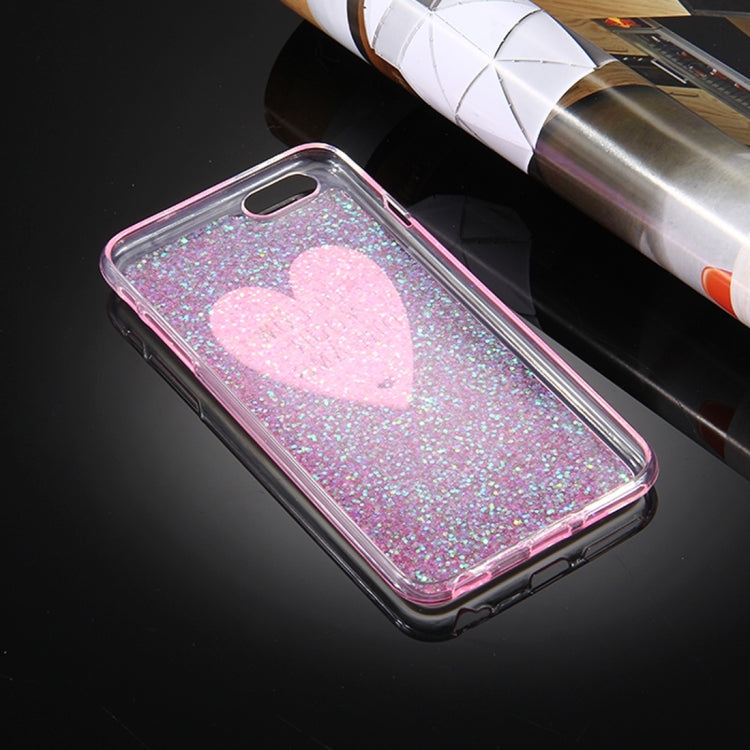 For iPhone 6 Plus & 6s Plus Glitter Powder Heart-shaped Words Pattern Soft TPU Protective Case