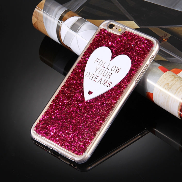 For iPhone 6 Plus & 6s Plus Glitter Powder Heart-shaped Words Pattern Soft TPU Protective Case
