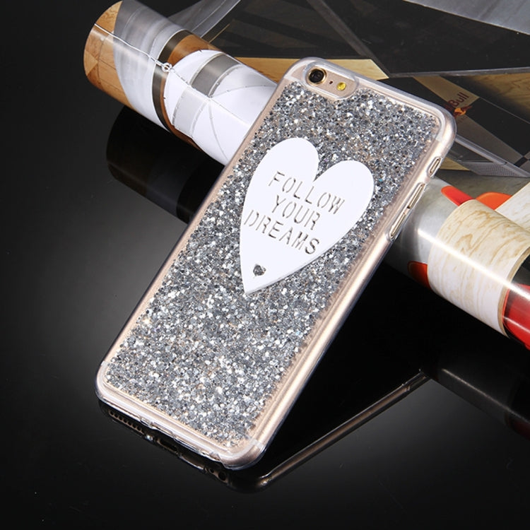 For iPhone 6 Plus & 6s Plus Glitter Powder Heart-shaped Words Pattern Soft TPU Protective Case