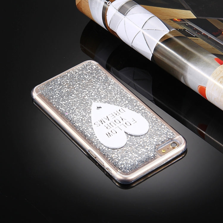 For iPhone 6 Plus & 6s Plus Glitter Powder Heart-shaped Words Pattern Soft TPU Protective Case