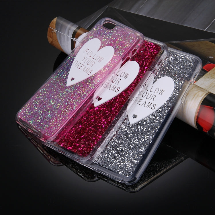 For iPhone 6 Plus & 6s Plus Glitter Powder Heart-shaped Words Pattern Soft TPU Protective Case