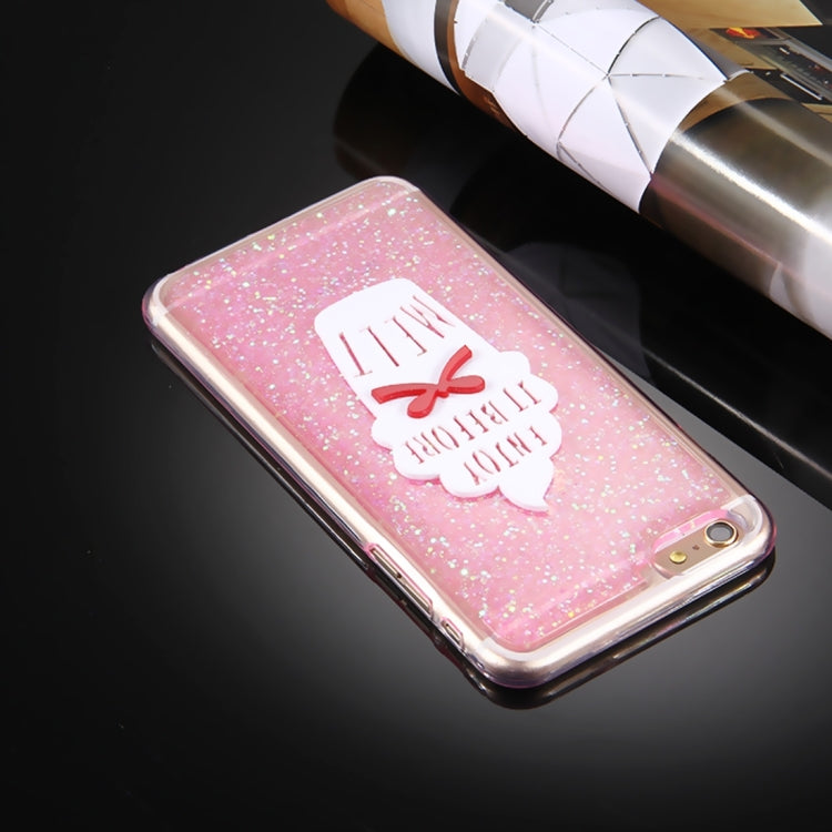 For iPhone 6 Plus & 6s Plus Glitter Powder Ice Cream Words Pattern Soft TPU Protective Case