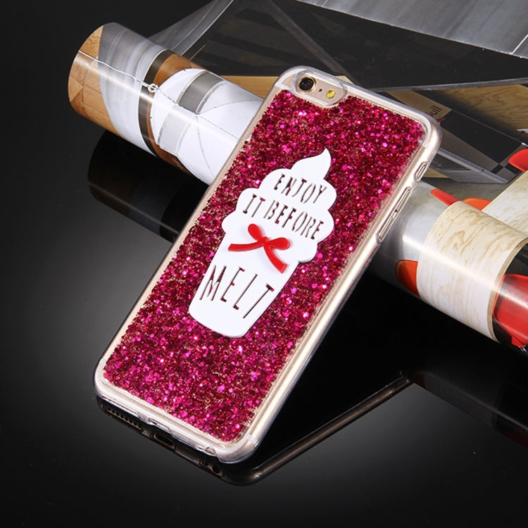 For iPhone 6 Plus & 6s Plus Glitter Powder Ice Cream Words Pattern Soft TPU Protective Case