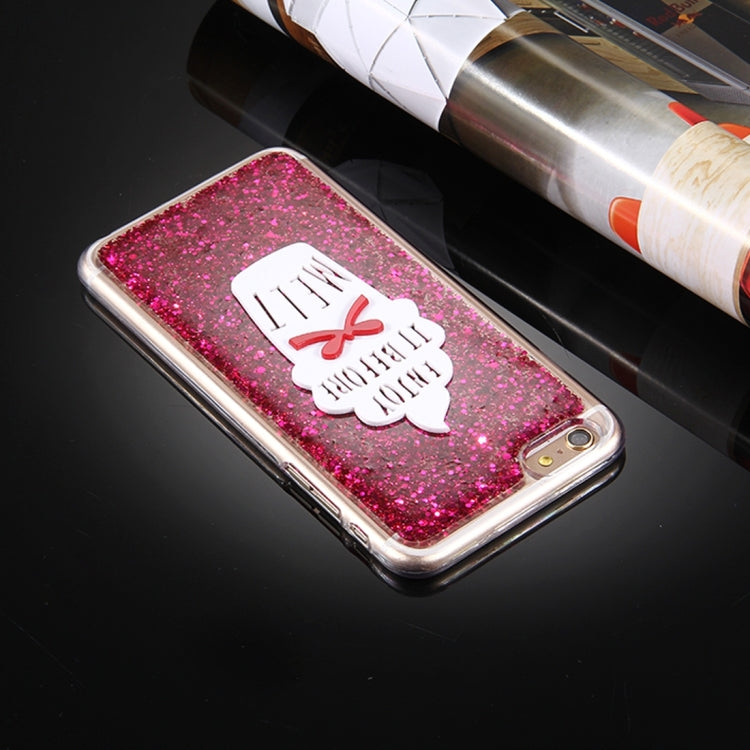For iPhone 6 Plus & 6s Plus Glitter Powder Ice Cream Words Pattern Soft TPU Protective Case