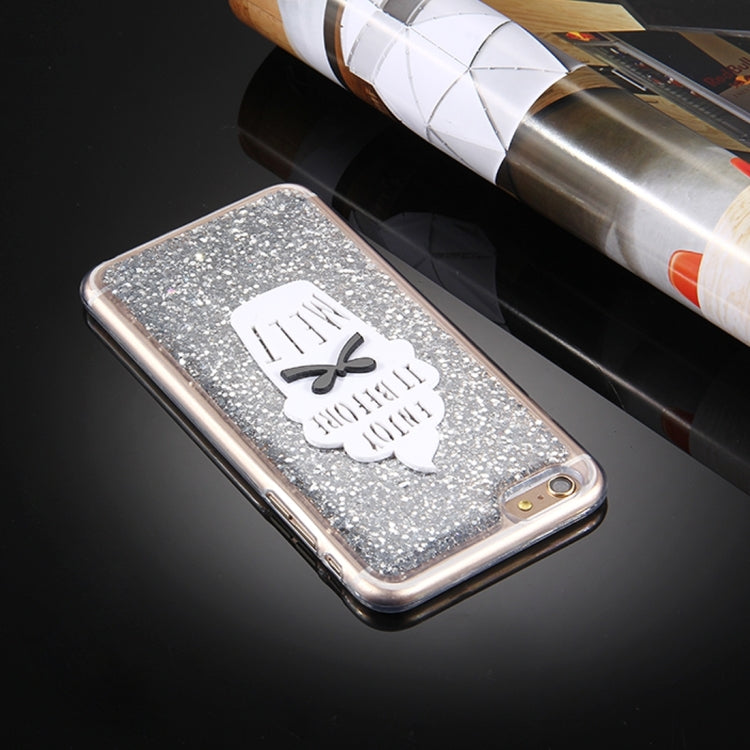 For iPhone 6 Plus & 6s Plus Glitter Powder Ice Cream Words Pattern Soft TPU Protective Case