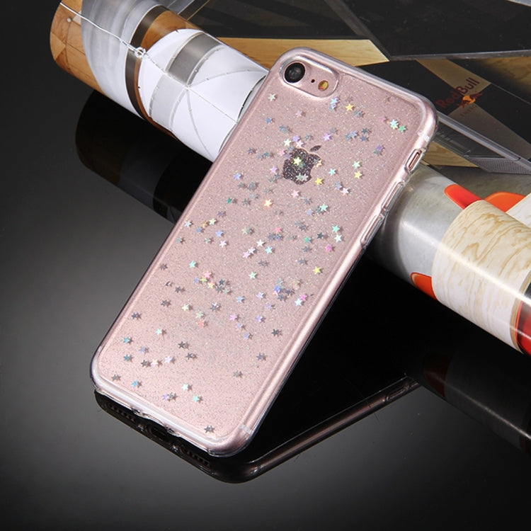 For iPhone 6 Plus & 6s Plus Transparent Stars Glitter Powder Soft TPU Protective Case