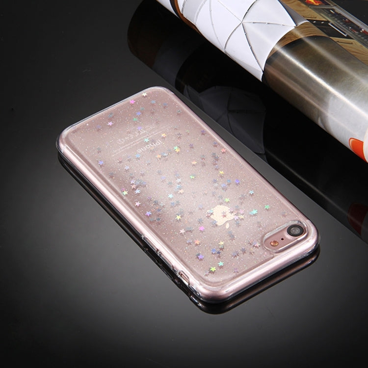 For iPhone 6 Plus & 6s Plus Transparent Stars Glitter Powder Soft TPU Protective Case