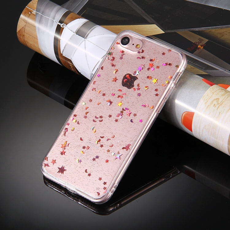 For iPhone 6 Plus & 6s Plus Transparent Stars Moon Glitter Powder Soft TPU Protective Case
