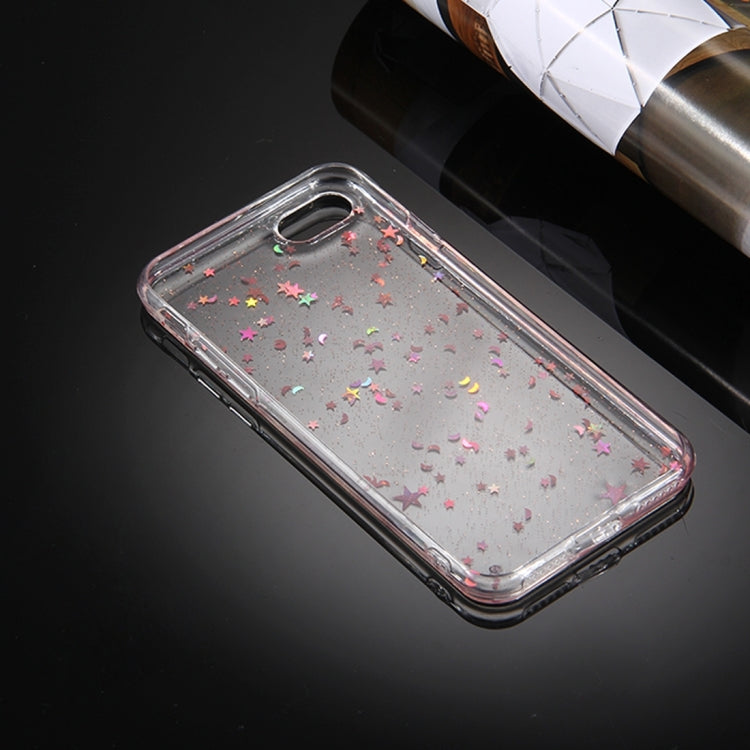 For iPhone 6 Plus & 6s Plus Transparent Stars Moon Glitter Powder Soft TPU Protective Case