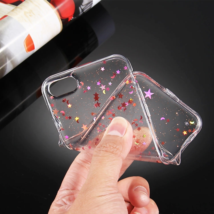 For iPhone 6 Plus & 6s Plus Transparent Stars Moon Glitter Powder Soft TPU Protective Case