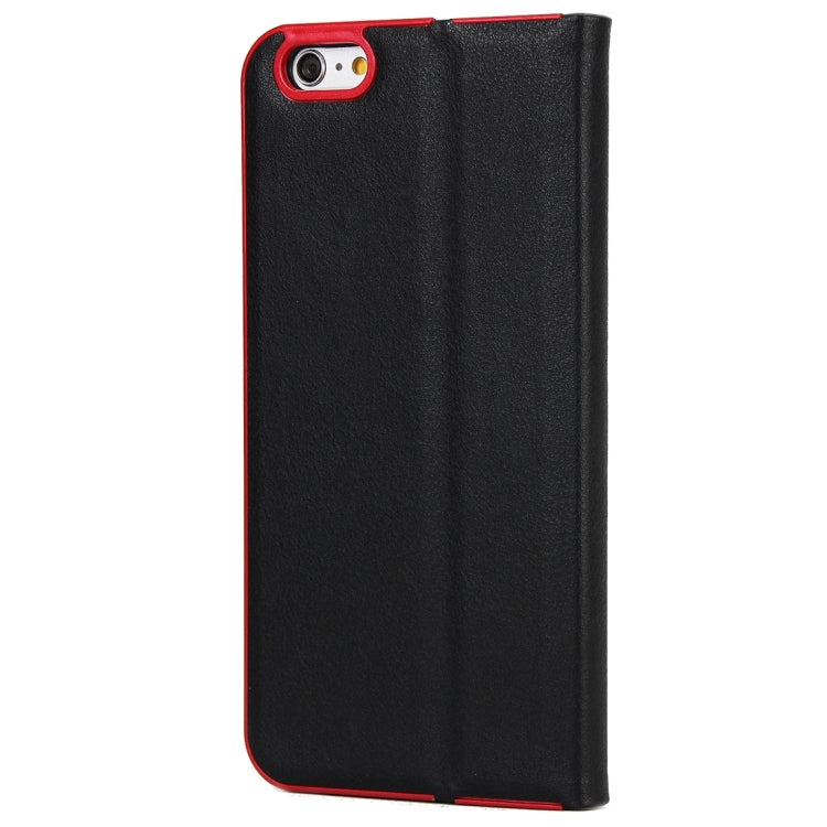 For iPhone 6 Plus & 6s Plus Cowhide Texture PC Bumper Frame Strong Magnetic Adsorption Horizontal Flip Leather Case with Card Slots & Holder