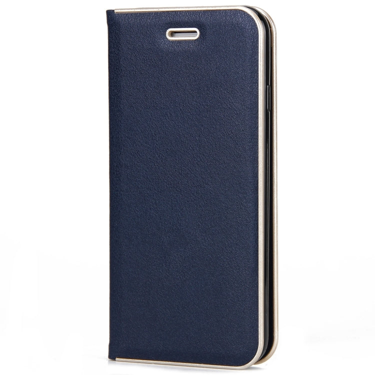 For iPhone 6 Plus & 6s Plus Cowhide Texture PC Bumper Frame Strong Magnetic Adsorption Horizontal Flip Leather Case with Card Slots & Holder