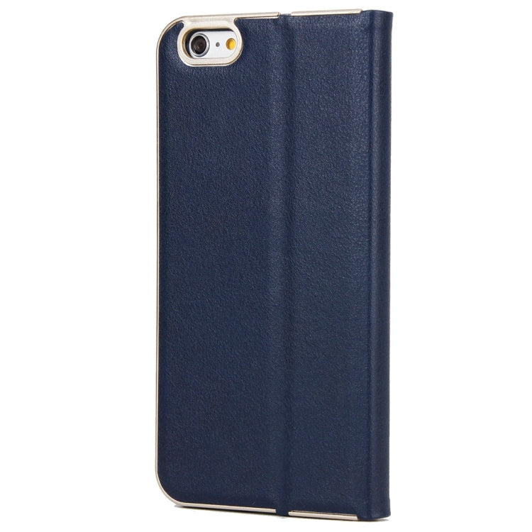 For iPhone 6 Plus & 6s Plus Cowhide Texture PC Bumper Frame Strong Magnetic Adsorption Horizontal Flip Leather Case with Card Slots & Holder
