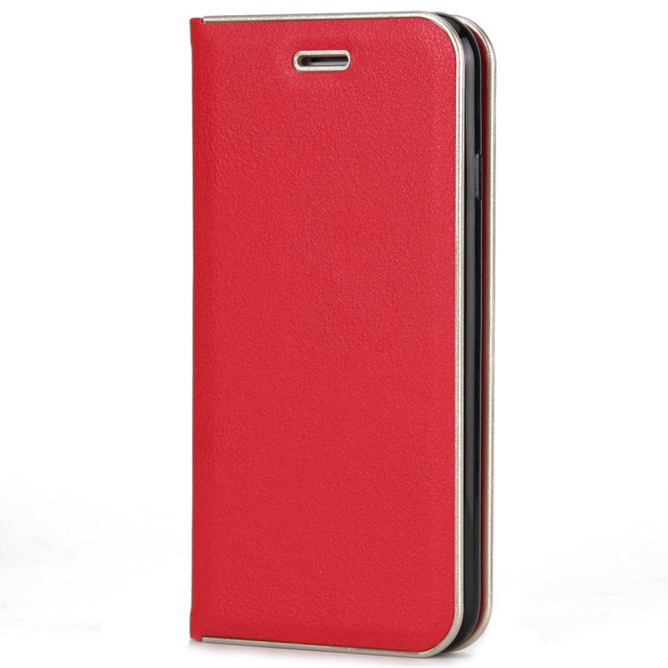 For iPhone 6 Plus & 6s Plus Cowhide Texture PC Bumper Frame Strong Magnetic Adsorption Horizontal Flip Leather Case with Card Slots & Holder