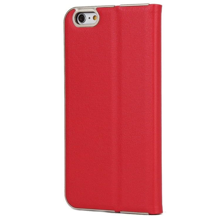 For iPhone 6 Plus & 6s Plus Cowhide Texture PC Bumper Frame Strong Magnetic Adsorption Horizontal Flip Leather Case with Card Slots & Holder