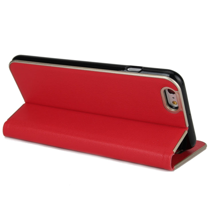 For iPhone 6 Plus & 6s Plus Cowhide Texture PC Bumper Frame Strong Magnetic Adsorption Horizontal Flip Leather Case with Card Slots & Holder