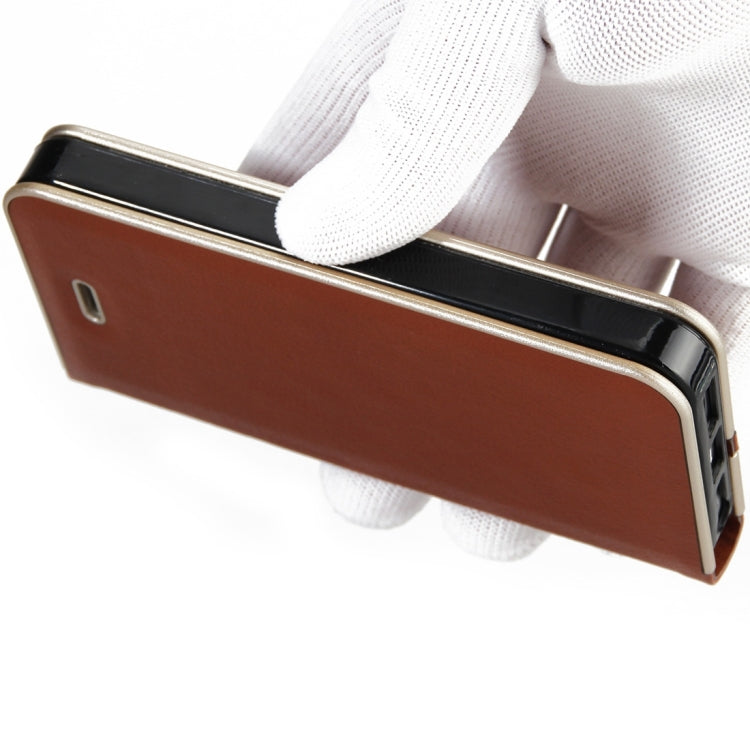 For iPhone 6 Plus & 6s Plus Cowhide Texture PC Bumper Frame Strong Magnetic Adsorption Horizontal Flip Leather Case with Card Slots & Holder
