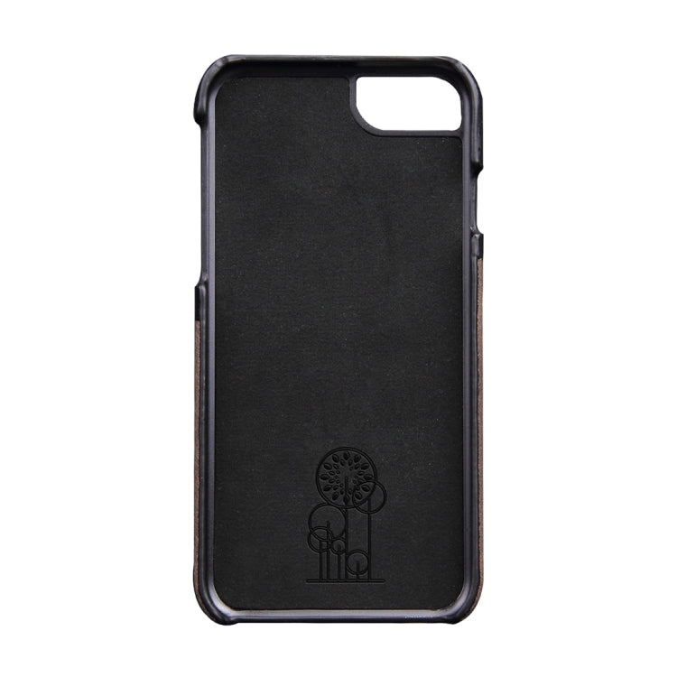 For iPhone 6 Plus & 6s Plus Genuine Cowhide Leather Color Matching Back Cover Case with Card Slot