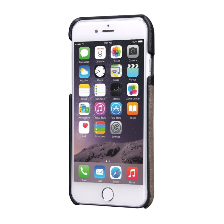 For iPhone 6 Plus & 6s Plus Genuine Cowhide Leather Color Matching Back Cover Case with Card Slot