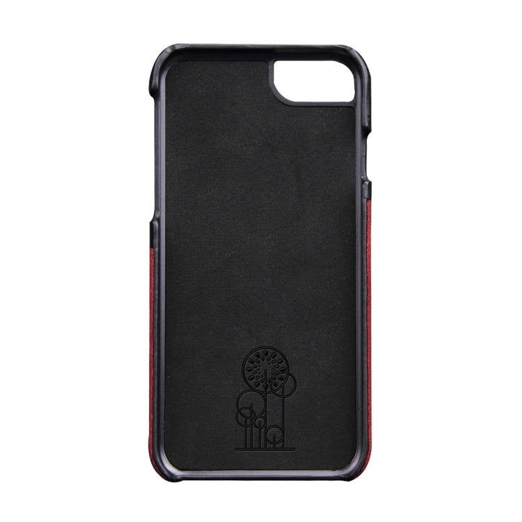 For iPhone 6 Plus & 6s Plus Genuine Cowhide Leather Color Matching Back Cover Case with Card Slot