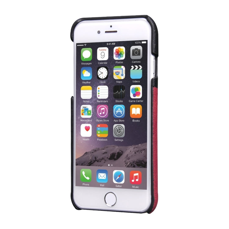 For iPhone 6 Plus & 6s Plus Genuine Cowhide Leather Color Matching Back Cover Case with Card Slot