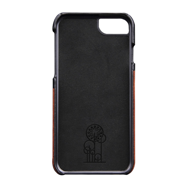 For iPhone 6 Plus & 6s Plus Genuine Cowhide Leather Color Matching Back Cover Case with Card Slot