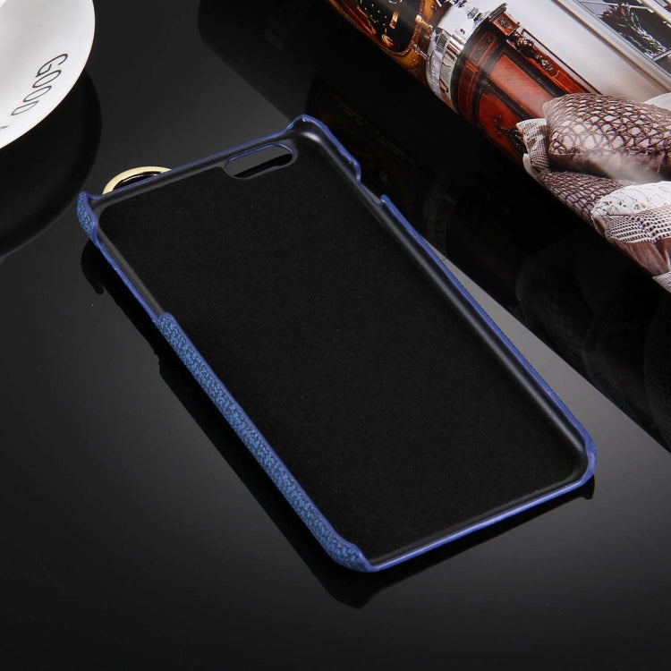 For iPhone 6 Plus & 6s Plus Denim Texture Paste Skin Leather Case with Holder & Ring & Elastic Hand Strap