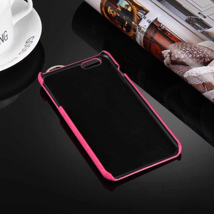 For iPhone 6 Plus & 6s Plus Denim Texture Paste Skin Leather Case with Holder & Ring & Elastic Hand Strap