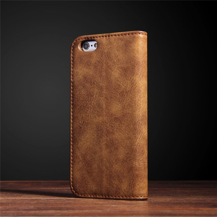 For iPhone 6 Plus & 6s Plus Bronze Texture Casual Style Horizontal Flip Leather Case with Holder & Card Slots