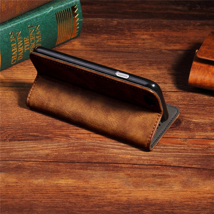 For iPhone 6 Plus & 6s Plus Bronze Texture Casual Style Horizontal Flip Leather Case with Holder & Card Slots