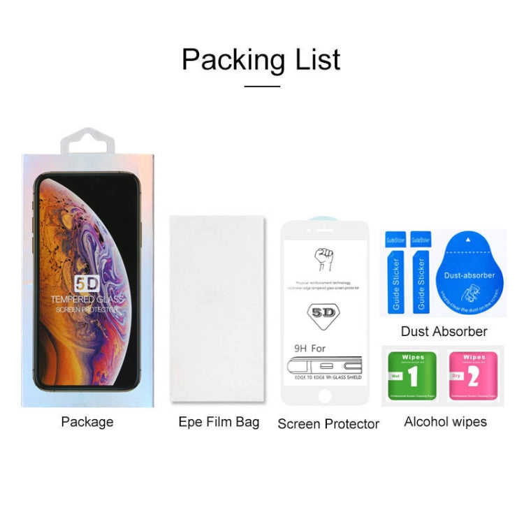 9H 5D White Full Glue Full Screen Tempered Glass Film for iPhone 6 Plus / 6s Plus