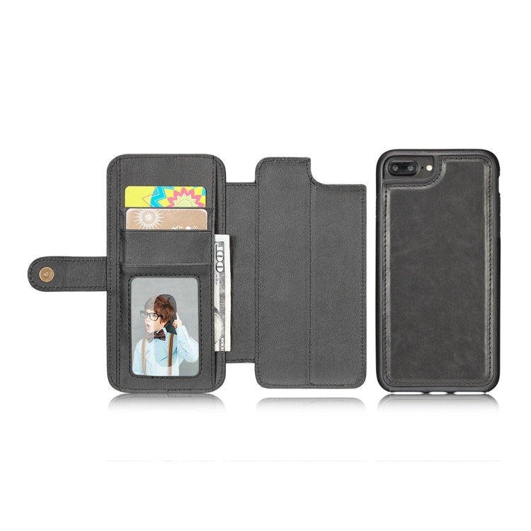 For iPhone 6 Plus & 6s Plus Detachable Retro PU Leather Texture Horizontal Flip Protective Leather Case with Card Slots & Holder & Wallet & Photo Frame