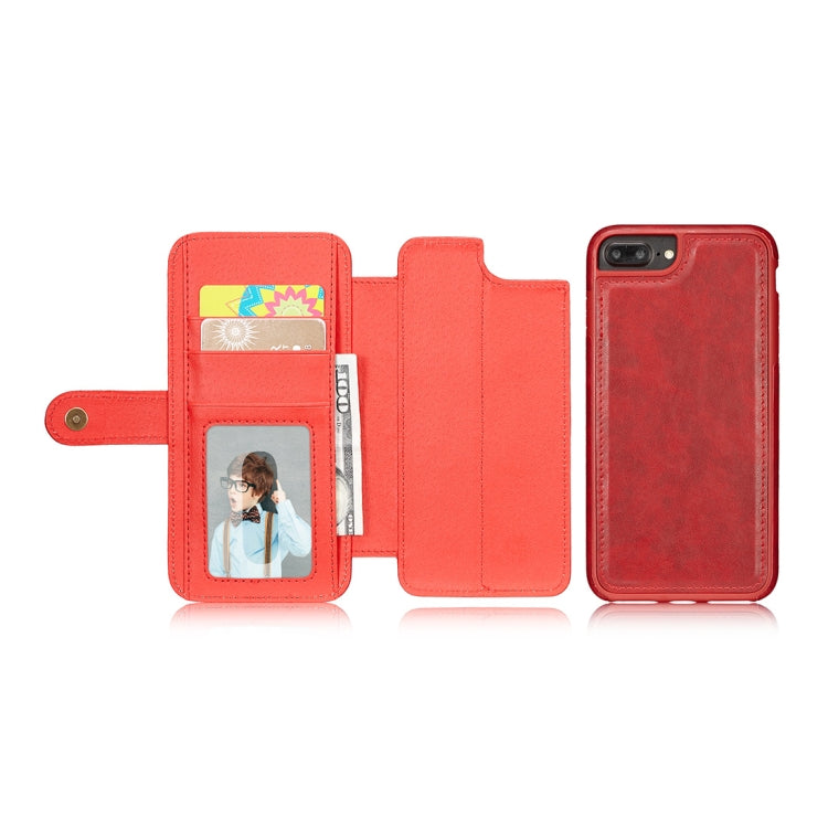 For iPhone 6 Plus & 6s Plus Detachable Retro PU Leather Texture Horizontal Flip Protective Leather Case with Card Slots & Holder & Wallet & Photo Frame