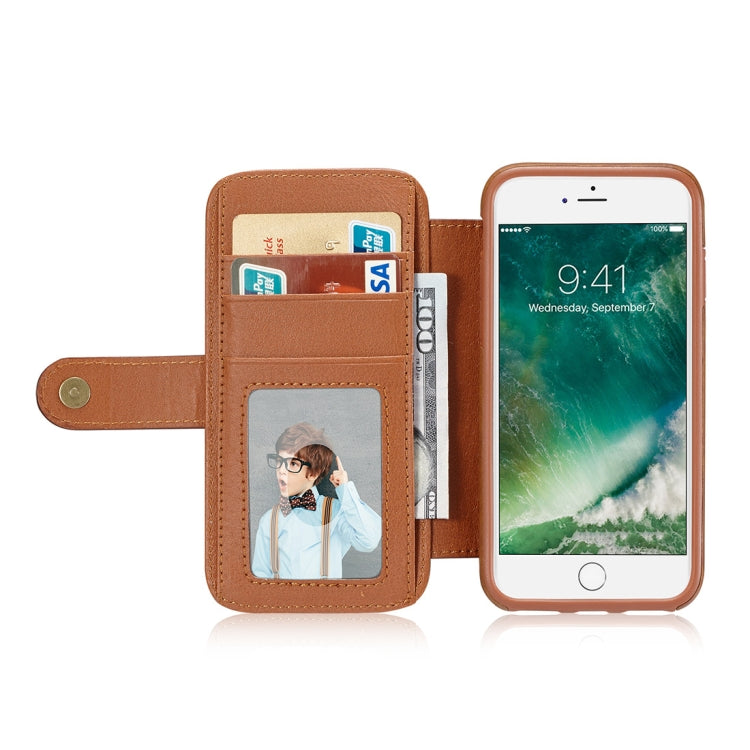 For iPhone 6 Plus & 6s Plus Detachable Retro PU Leather Texture Horizontal Flip Protective Leather Case with Card Slots & Holder & Wallet & Photo Frame
