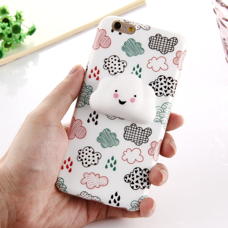 For iPhone 6 Plus & 6s Plus Lovely Cloud Pattern Squeeze Relief Squishy Dropproof Protective Back Cover Case