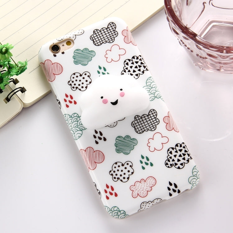For iPhone 6 Plus & 6s Plus Lovely Cloud Pattern Squeeze Relief Squishy Dropproof Protective Back Cover Case