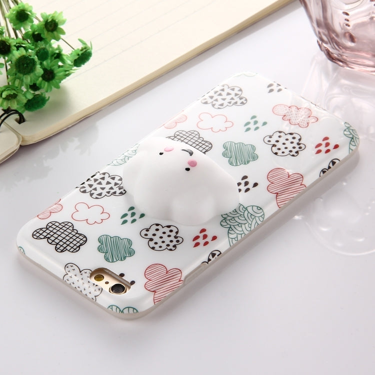 For iPhone 6 Plus & 6s Plus Lovely Cloud Pattern Squeeze Relief Squishy Dropproof Protective Back Cover Case