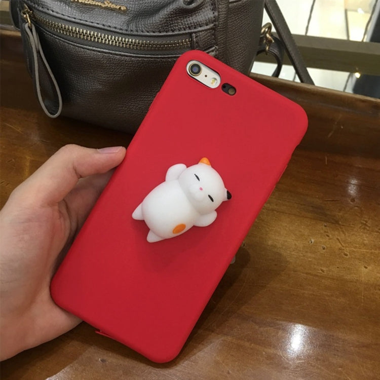 For iPhone 6 Plus & 6s Plus 3D Lovely Cat Cartoon Pattern Squeeze Relief Squishy Protective Back Cover Case