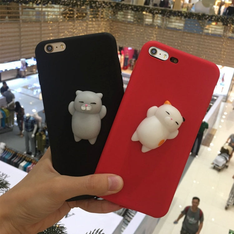 For iPhone 6 Plus & 6s Plus 3D Lovely Cat Cartoon Pattern Squeeze Relief Squishy Protective Back Cover Case