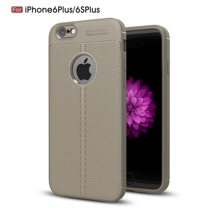 For iPhone 6 Plus & 6s Plus Litchi Texture TPU Protective Back Cover Case