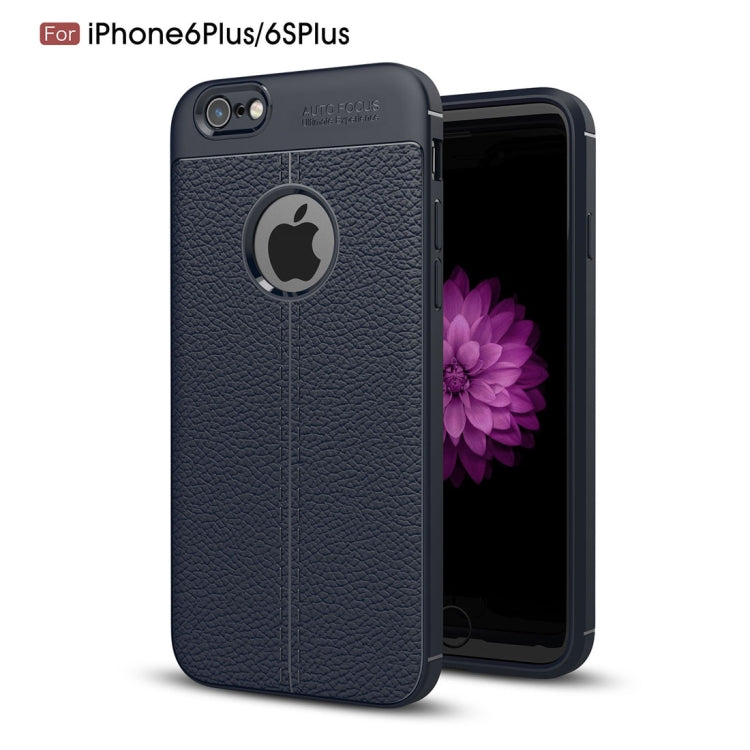 For iPhone 6 Plus & 6s Plus Litchi Texture TPU Protective Back Cover Case